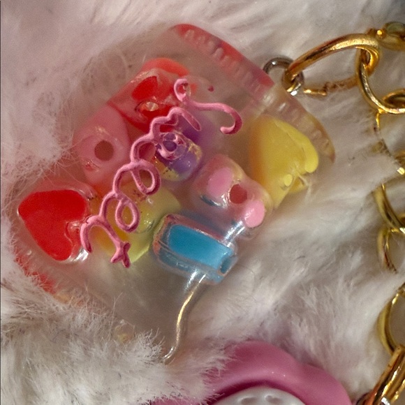 Handmade Colorful Keychain with Strawberry Charm - Picture 2 of 16